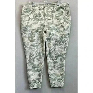 Code Bleu Jeans Women's‎ Sz 18W Wonderland Skinny Ankle Crop Green Camo Denim